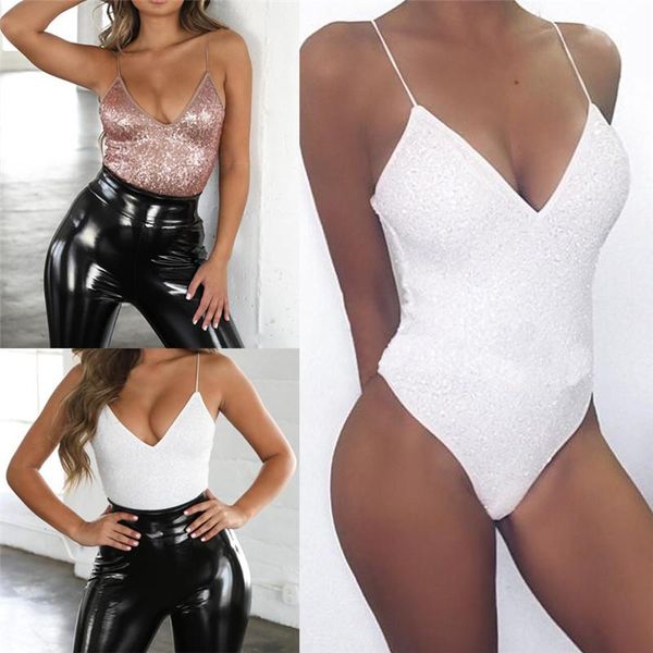 sequined bodysuit jumpsuit women sleeveless bodycon v neck party club femme summer clothing women's jumpsuits & rompers, Black;white
sequined bodysuit jumpsuit women sleeveless bodycon v neck party club femme summer clothing women's jumpsuits & rompers, Black;white
