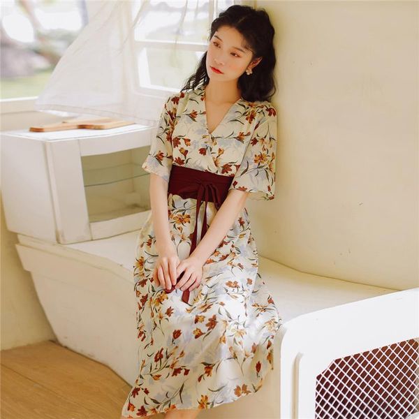 ethnic clothing women's traditional chinese characteristic improved fashion hanfu v-neck waist floral printed fresh and elegant dress 2, Red
ethnic clothing women's traditional chinese characteristic improved fashion hanfu v-neck waist floral printed fresh and elegant dress 2, Red
