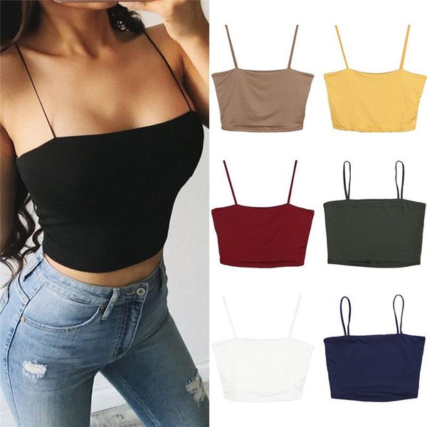 women's tanks & camis women solid basic summer lady girls sling bustier bra strappy bandeau vest stretch club streetwear camisoles, White
women's tanks & camis women solid basic summer lady girls sling bustier bra strappy bandeau vest stretch club streetwear camisoles, White