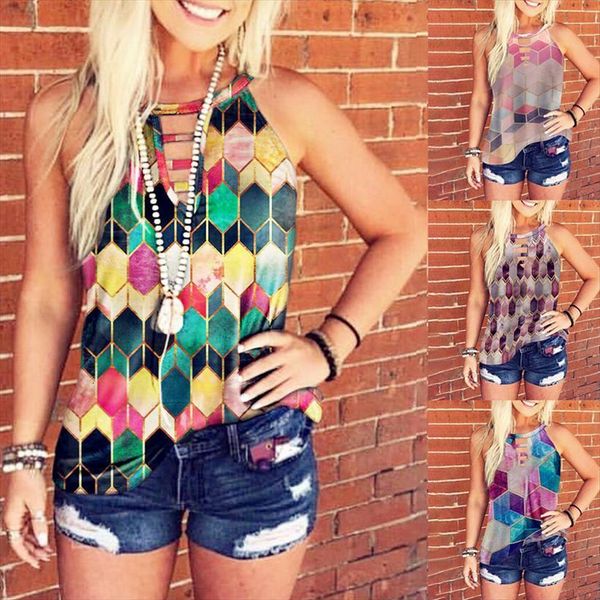 summer boho casual beach womens cami printed hole strap halter vest female plus sizes ladies shirt camis, White
summer boho casual beach womens cami printed hole strap halter vest female plus sizes ladies shirt camis, White