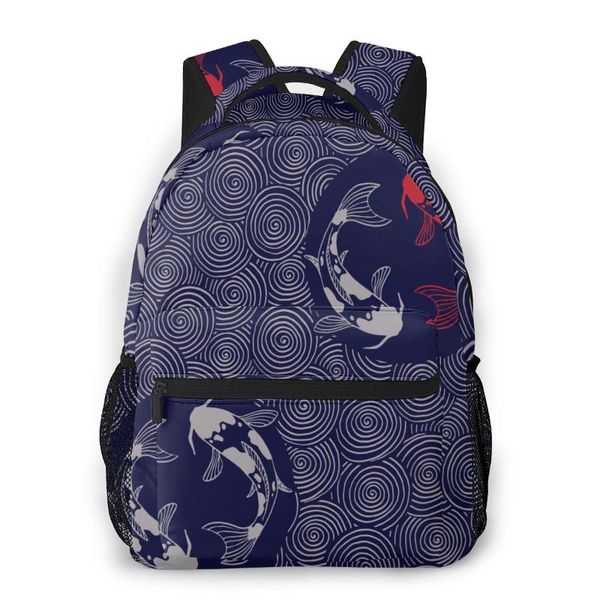 backpack travel pack japanese waves koi carps blue print sports bag outdoor climbing
backpack travel pack japanese waves koi carps blue print sports bag outdoor climbing