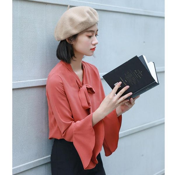 women's blouses & shirts ailegogo spring women chiffon bow red blouse three quarter sleeve lace up female flare single breasted x0xb, White
women's blouses & shirts ailegogo spring women chiffon bow red blouse three quarter sleeve lace up female flare single breasted x0xb, White
