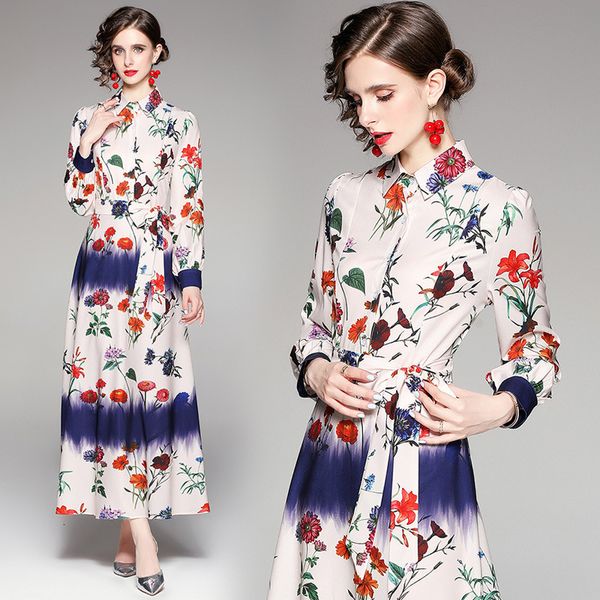 elegant floral dress women's slim temperament age reduction autumn fashion waist closing ribbon positioning printed dress, Black;gray
elegant floral dress women's slim temperament age reduction autumn fashion waist closing ribbon positioning printed dress, Black;gray