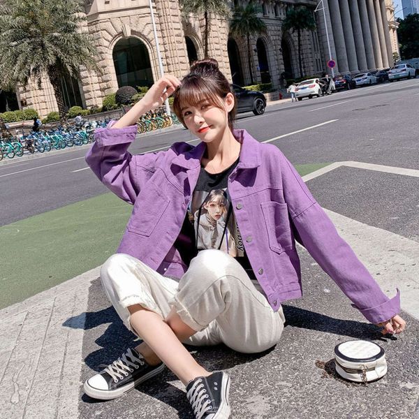 women's jackets coats purple design sense denim casual coat 2021 early spring trend korean fashion loose jacket lr57, Black;brown
women's jackets coats purple design sense denim casual coat 2021 early spring trend korean fashion loose jacket lr57, Black;brown