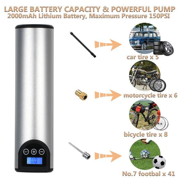 pneumatic tools 2000mah rechargeable 12v 150psi air pump tire inflator led lighting auto shut off handheld compressor with pressure gauge
pneumatic tools 2000mah rechargeable 12v 150psi air pump tire inflator led lighting auto shut off handheld compressor with pressure gauge