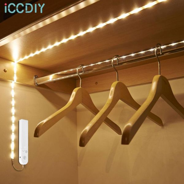 under cabinet light led strip lamp with wireless pir motion sensor port kitchen stairs wardrobe bed side