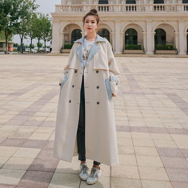 women's trench coats double 2021 breasted spring windbreaker korean style commuter suit collar contrast color long coat, Tan;black
women's trench coats double 2021 breasted spring windbreaker korean style commuter suit collar contrast color long coat, Tan;black