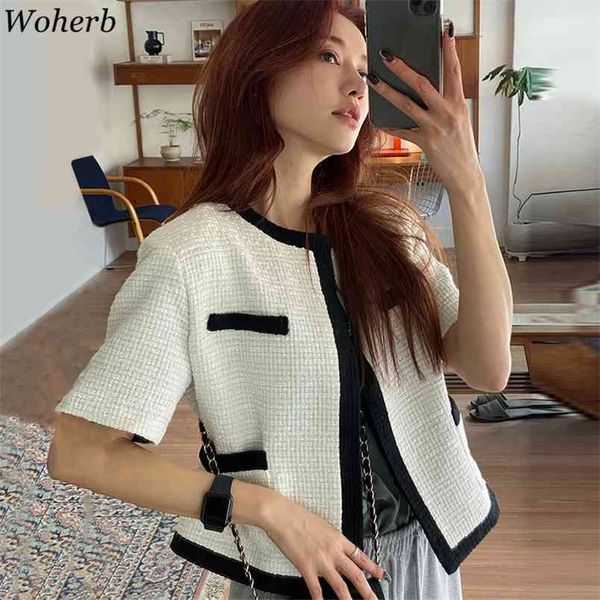 korean vintage women coats jackets summer short sleeve single-breasted pockets elegant fashion ladies femme 210519, Black;brown
korean vintage women coats jackets summer short sleeve single-breasted pockets elegant fashion ladies femme 210519, Black;brown