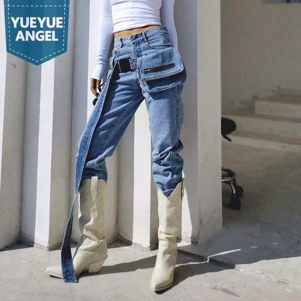 women's jeans high street sashes pocket designer women hip hop waist straight loose denim cargo pants fashion female trousers, Blue
women's jeans high street sashes pocket designer women hip hop waist straight loose denim cargo pants fashion female trousers, Blue