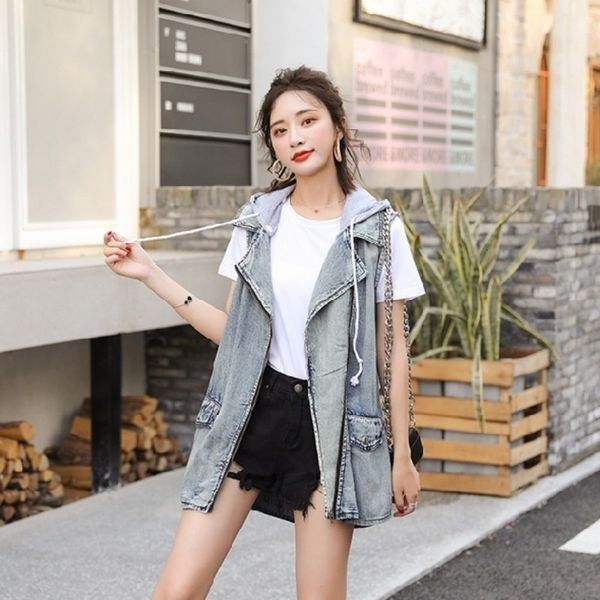 women's vests letter with standard hood denim vests spring jackets loose summer no sleeves of women streetwear casual 74p2, Black;white
women's vests letter with standard hood denim vests spring jackets loose summer no sleeves of women streetwear casual 74p2, Black;white