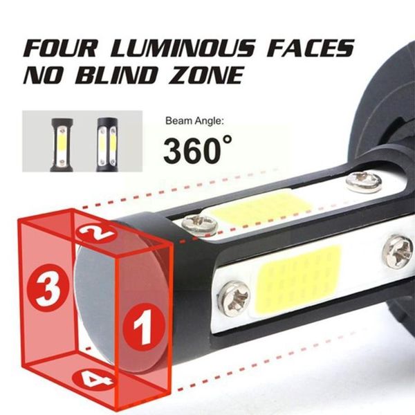 car headlights 1pair of led four-sided 6500k bulbs headlight low auto beam kit high lamp light d6d6
car headlights 1pair of led four-sided 6500k bulbs headlight low auto beam kit high lamp light d6d6