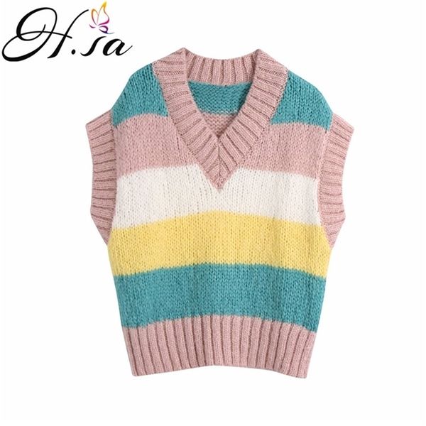 spring sweater and pullovers sleeveless colorful striped knitted vest v neck rainbow jumpers for female 210430, White;black
spring sweater and pullovers sleeveless colorful striped knitted vest v neck rainbow jumpers for female 210430, White;black