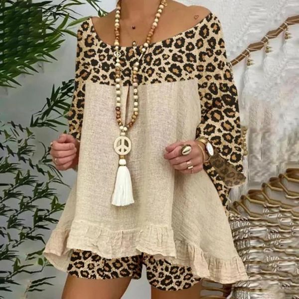 women's tracksuits summer fashion leopard patchwork cotton linen + elastic waist pocket shorts suits casual 3/4 sleeve women two piece, Gray
women's tracksuits summer fashion leopard patchwork cotton linen + elastic waist pocket shorts suits casual 3/4 sleeve women two piece, Gray