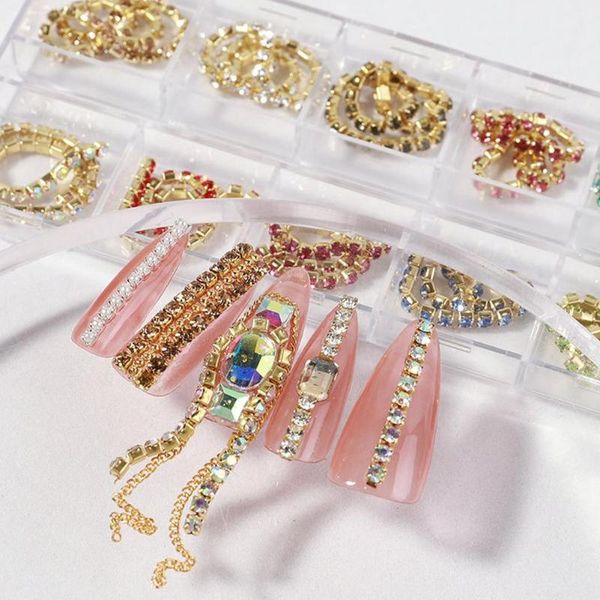 nail art decorations 12 type 3d metal chain decoration alloy gold silver design sticker charms diamond bead jewelry sliders accessory, Silver;gold
nail art decorations 12 type 3d metal chain decoration alloy gold silver design sticker charms diamond bead jewelry sliders accessory, Silver;gold