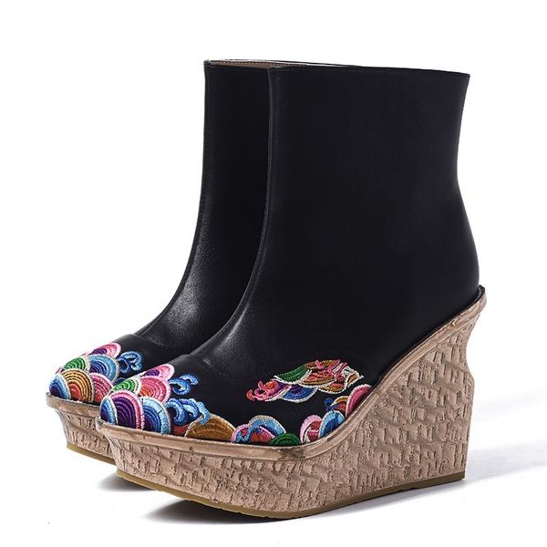 boots womens pointed toe genuine leather embroidery ankle retro plaform wedge high heel shoes black side zipper vintage
boots womens pointed toe genuine leather embroidery ankle retro plaform wedge high heel shoes black side zipper vintage