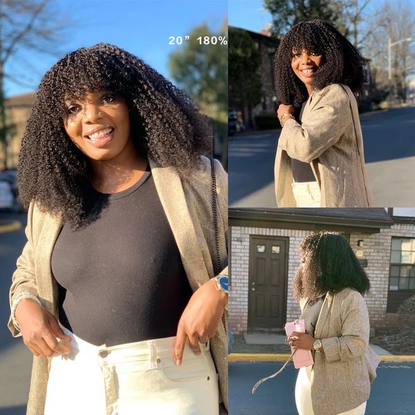 150% human hd transparent lace afro kinky wig with bang brazilian short curly hair for black women, Black;brown
150% human hd transparent lace afro kinky wig with bang brazilian short curly hair for black women, Black;brown