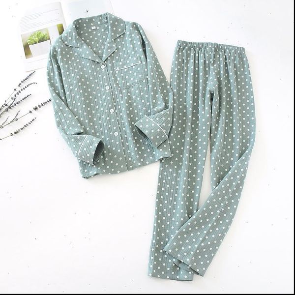 autumn pajamas winter polka dot women sleepwear print set cotton crepe femme full length pants homewear, Black;red
autumn pajamas winter polka dot women sleepwear print set cotton crepe femme full length pants homewear, Black;red