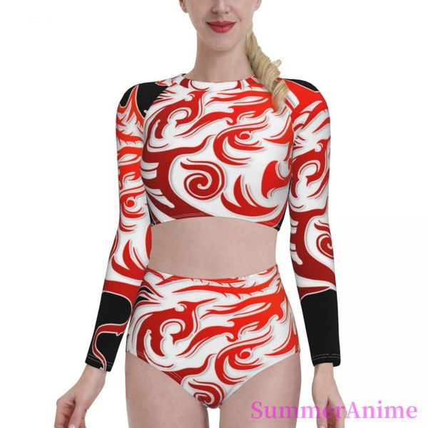 women's swimwear bikinis dragon tattoo 2021 women long sleeve swimsuit high waist 2 piece woman ancient civilization bathing suit, White;black
women's swimwear bikinis dragon tattoo 2021 women long sleeve swimsuit high waist 2 piece woman ancient civilization bathing suit, White;black