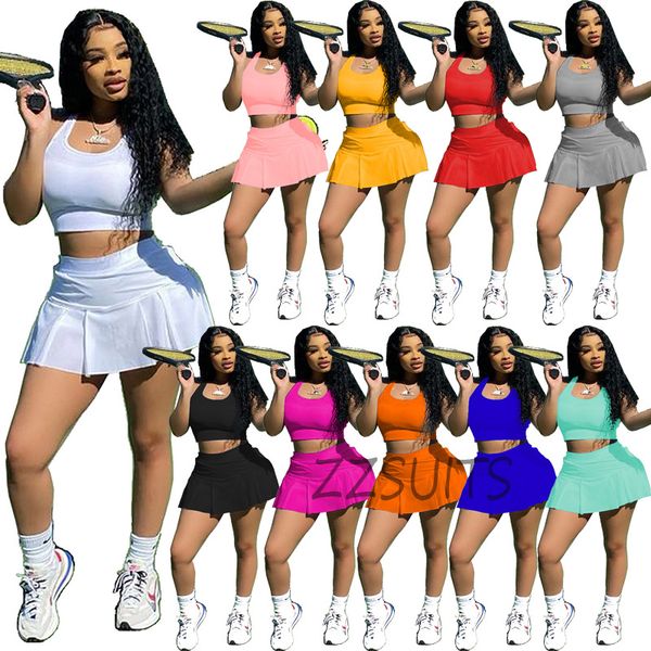 summer women solid color vest pleated skirt 2 two piece dress set casual tracksuits sleeveless cropped mini skirts jogging golf nightclub pl, White
summer women solid color vest pleated skirt 2 two piece dress set casual tracksuits sleeveless cropped mini skirts jogging golf nightclub pl, White