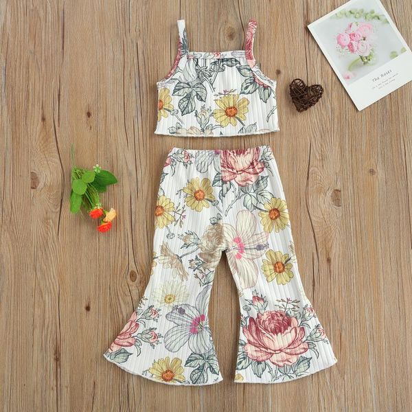 clothing sets toddler knitted 2pcs summer baby girl sleeveless floral print crop tank + flare pants set infant kids casual vest outfits, White
clothing sets toddler knitted 2pcs summer baby girl sleeveless floral print crop tank + flare pants set infant kids casual vest outfits, White