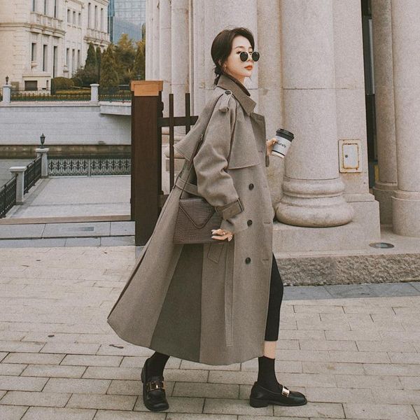 plaid long woolen coat for women 2021 winter double-breasted loose outwear ladies autumn wool jacket with belt women's & blends, Black
plaid long woolen coat for women 2021 winter double-breasted loose outwear ladies autumn wool jacket with belt women's & blends, Black