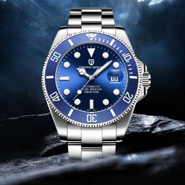 wristwatches pagani design business waterproof 100m diving watches sapphire ceramic bezel automatic watch men mechanical full steel, Slivery;brown
wristwatches pagani design business waterproof 100m diving watches sapphire ceramic bezel automatic watch men mechanical full steel, Slivery;brown