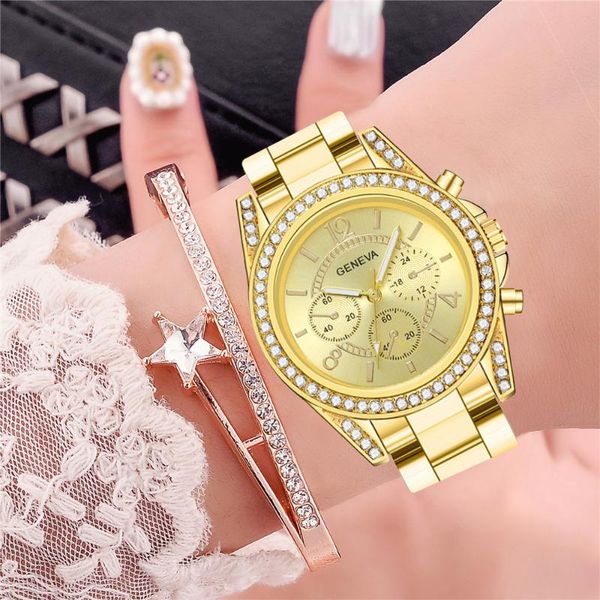 wristwatches geneva women watches fashion luxury rhinestone stainless steel female clock gift zegarek damski, Slivery;brown
wristwatches geneva women watches fashion luxury rhinestone stainless steel female clock gift zegarek damski, Slivery;brown