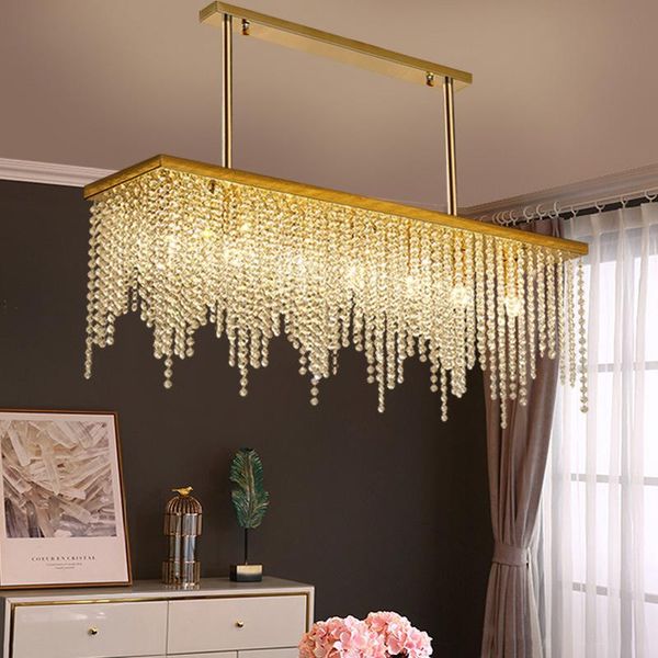 modern lustre gold steel e14 led pendant lights dining room rectangle luxurious k9 crystal lamp table droplight lamps
modern lustre gold steel e14 led pendant lights dining room rectangle luxurious k9 crystal lamp table droplight lamps