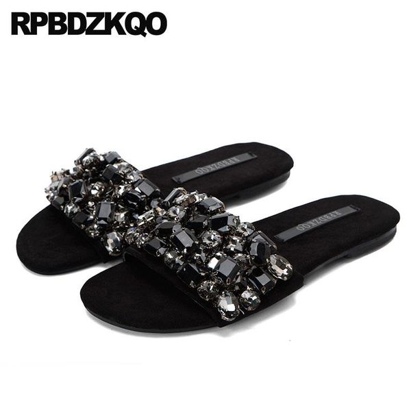 elegant nice slippers slides women diamond crystal embellished shoes rhinestone bling low heel black sandals flat summer 2021
elegant nice slippers slides women diamond crystal embellished shoes rhinestone bling low heel black sandals flat summer 2021