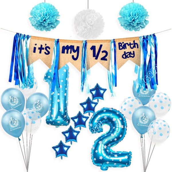 party decoration zysrfd it's my 1/2 birthday balloons banner baby shower theme boy girl half decor kids six months supplies
party decoration zysrfd it's my 1/2 birthday balloons banner baby shower theme boy girl half decor kids six months supplies