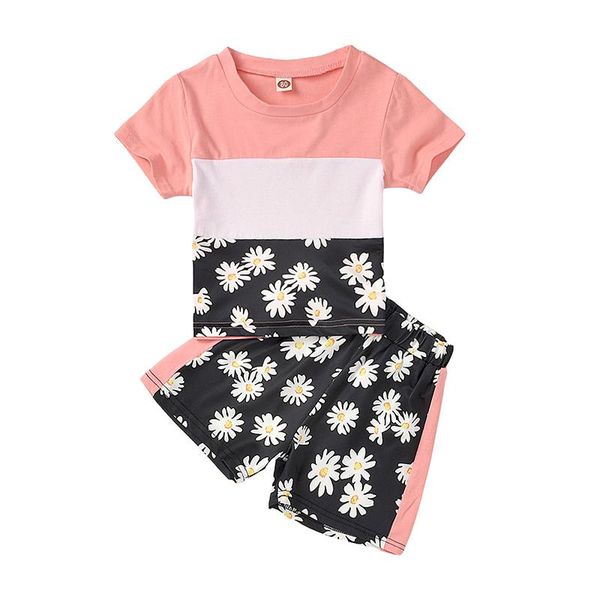 kids girl two piece summer set children floral print patchwork color shirt elastic waistband shorts suit for toddler infant clothing sets, White
kids girl two piece summer set children floral print patchwork color shirt elastic waistband shorts suit for toddler infant clothing sets, White