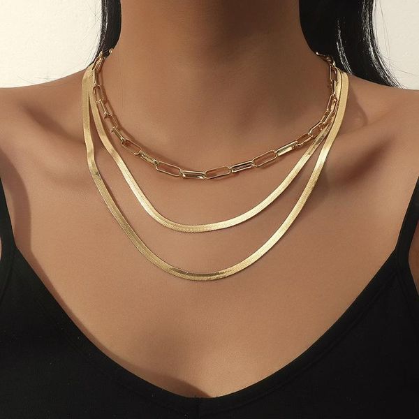 chains multi-layer flat blade snake chain necklace female gold color simple statement choker for women hip-hop jewelry 2021, Silver
chains multi-layer flat blade snake chain necklace female gold color simple statement choker for women hip-hop jewelry 2021, Silver