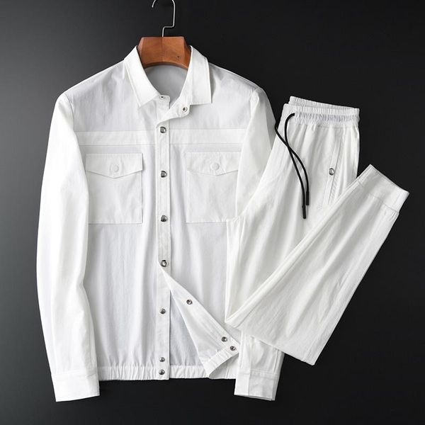 jogging clothing men's white leisure sports suit fashion simple jacket spring autumn two-piece set, Black;red
jogging clothing men's white leisure sports suit fashion simple jacket spring autumn two-piece set, Black;red