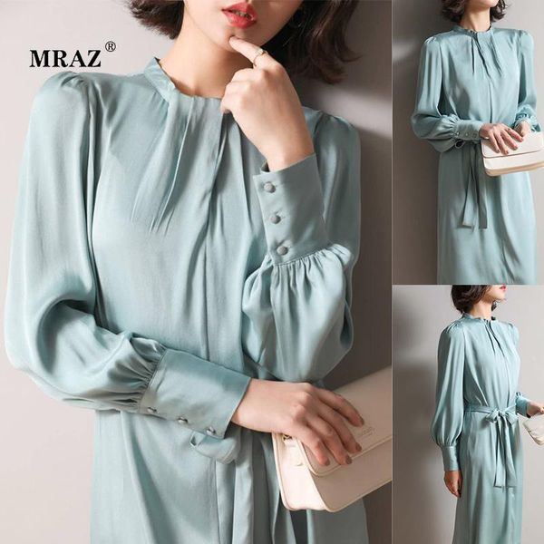 casual dresses mraz autumn blockbuster stretch satin mulberry silk elegance dress is bind belt cultivate morality, Black;gray
casual dresses mraz autumn blockbuster stretch satin mulberry silk elegance dress is bind belt cultivate morality, Black;gray