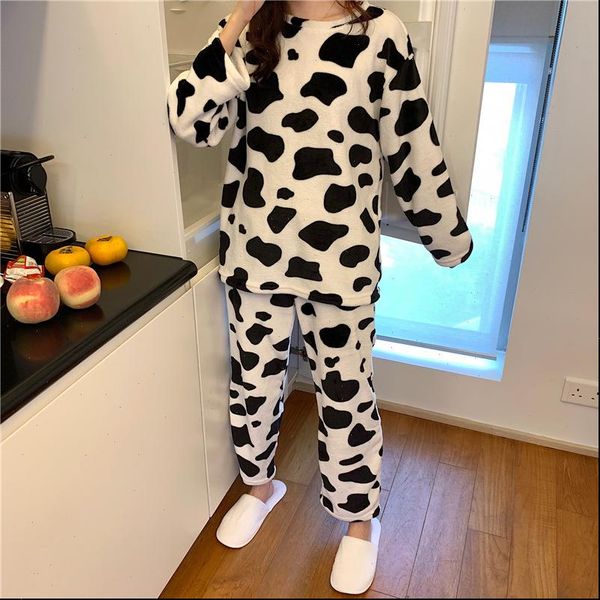 pajamas fall winter plush women sleepwear cute cow print pattern warm long sleeved home clothes set wholesale, Black;red
pajamas fall winter plush women sleepwear cute cow print pattern warm long sleeved home clothes set wholesale, Black;red
