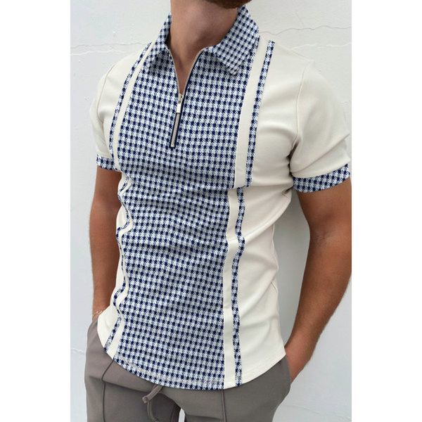 canny pattern men's zipper polo shirt comfortable breathable fashionable cool daily travel work party, White;black
canny pattern men's zipper polo shirt comfortable breathable fashionable cool daily travel work party, White;black
