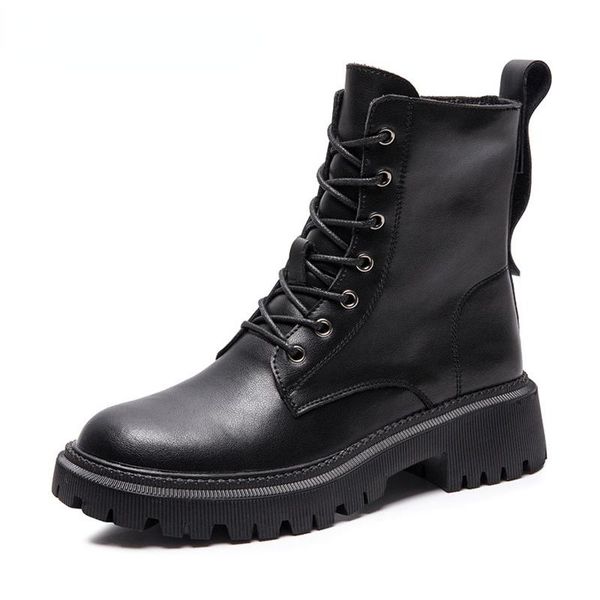 boots 2021 genuine leather for women winter british style side zipper motorcycle ladies autumn platform booties, Black
boots 2021 genuine leather for women winter british style side zipper motorcycle ladies autumn platform booties, Black