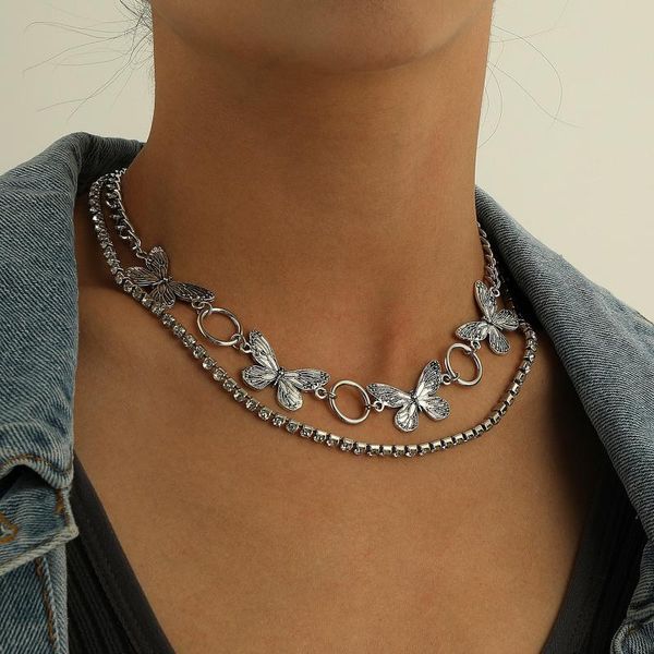 chains 2021 simple fashion design butterfly collar women's retro exaggerated personality reflective pearl alloy necklace girl gift, Silver
chains 2021 simple fashion design butterfly collar women's retro exaggerated personality reflective pearl alloy necklace girl gift, Silver