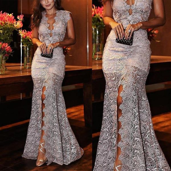 casual dresses women deep v neck sleeveless hollow lace slit party maxi dress, Black;gray
casual dresses women deep v neck sleeveless hollow lace slit party maxi dress, Black;gray