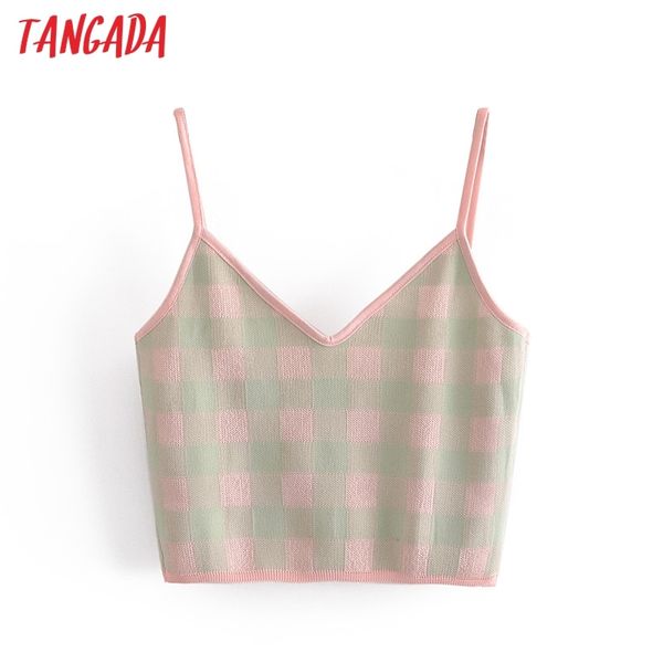 women plaid pattern knit camis crop spaghetti strap sleeveless backless short shirts female casual 3h272 210416, White
women plaid pattern knit camis crop spaghetti strap sleeveless backless short shirts female casual 3h272 210416, White