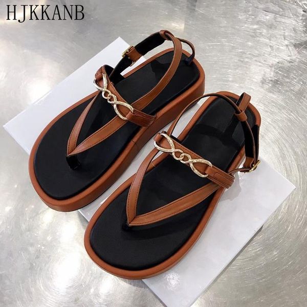 flat platform clip toe sandals women cozy real leather solid color thick bottom sandalias metal buckle decor summer beach shoes, Black
flat platform clip toe sandals women cozy real leather solid color thick bottom sandalias metal buckle decor summer beach shoes, Black