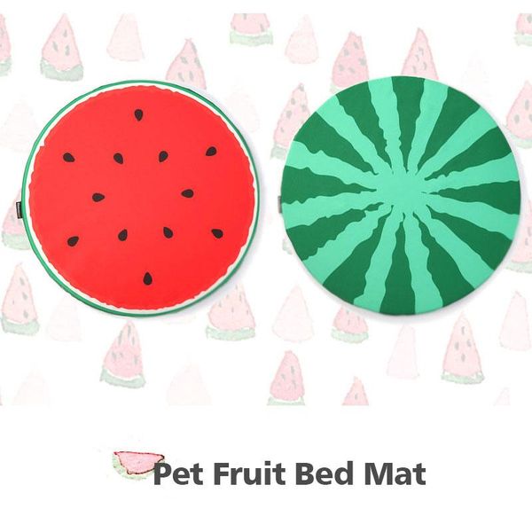 kennels & pens pet summer fruit bed mat watermelon modeling cozy cushion pad cute kennel round sponge dogs cats sofa