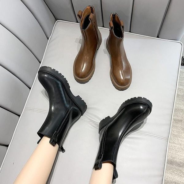 boots women's british style autumn/winter 2021 patent leather joker sponge cake with thick bottom., Black
boots women's british style autumn/winter 2021 patent leather joker sponge cake with thick bottom., Black