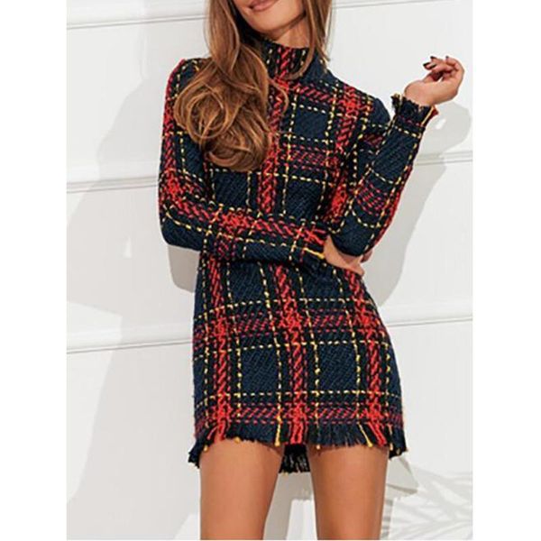casual dresses striped plaid tassel dress women long sleeve mini tweed vintage turtleneck bodycon winter elegant vestidos mujer, Black;gray
casual dresses striped plaid tassel dress women long sleeve mini tweed vintage turtleneck bodycon winter elegant vestidos mujer, Black;gray