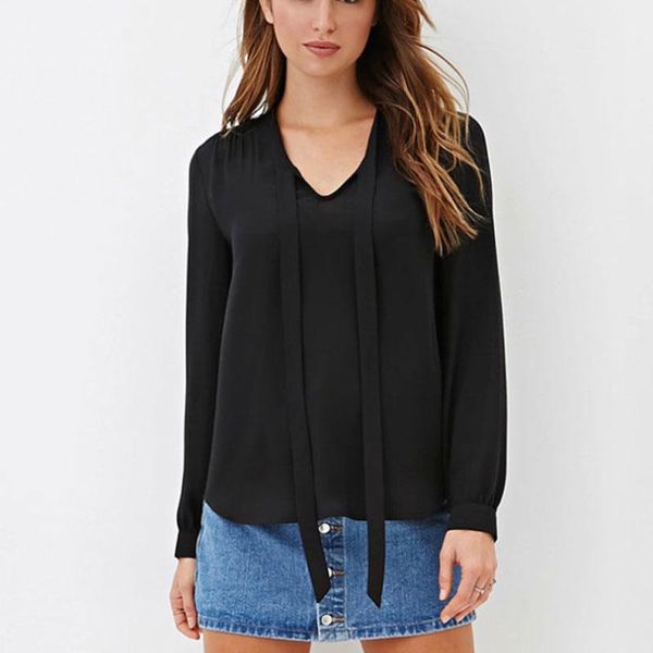 women's blouses & shirts volocean women blouse 2021 fashion full blusas chiffon office summer bow female clothing, White
women's blouses & shirts volocean women blouse 2021 fashion full blusas chiffon office summer bow female clothing, White