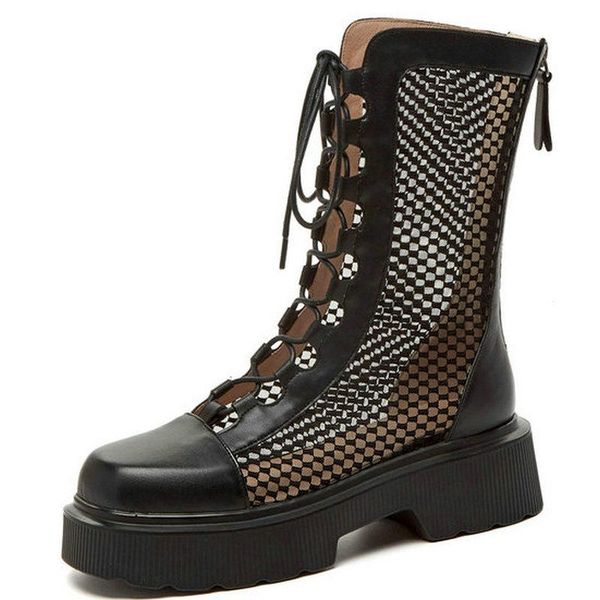 classic design women summer boots cross tied genuine leather thick high heels shoes 2021 retro woman, Black
classic design women summer boots cross tied genuine leather thick high heels shoes 2021 retro woman, Black