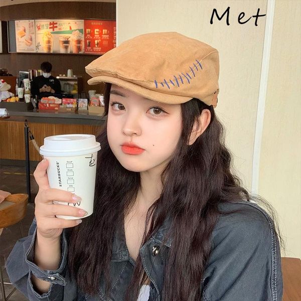 berets s06 japanese street fashion brand stitched beret hat female spring summer and autumn hip-hop anti-wear cap forward male cool, Blue;gray
berets s06 japanese street fashion brand stitched beret hat female spring summer and autumn hip-hop anti-wear cap forward male cool, Blue;gray