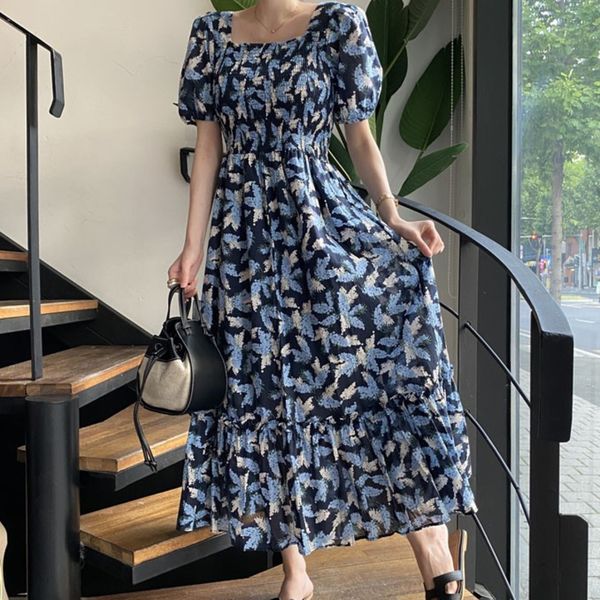 vintage temperament green floral pleated shirring ruffles robe dress square collar loose fashion casual summer 16f0844 210510, Black;gray
vintage temperament green floral pleated shirring ruffles robe dress square collar loose fashion casual summer 16f0844 210510, Black;gray