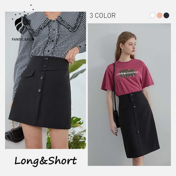 fansilanen elegant button up black a-line skirt women office lady white short summer female casual pink high waist 210607
fansilanen elegant button up black a-line skirt women office lady white short summer female casual pink high waist 210607