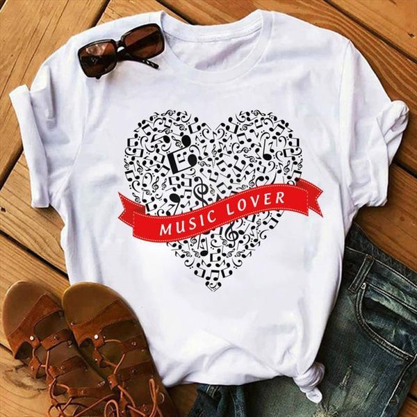 and women music lover heart mens note printed female summer harajuku graphic tee shirts, White;black
and women music lover heart mens note printed female summer harajuku graphic tee shirts, White;black